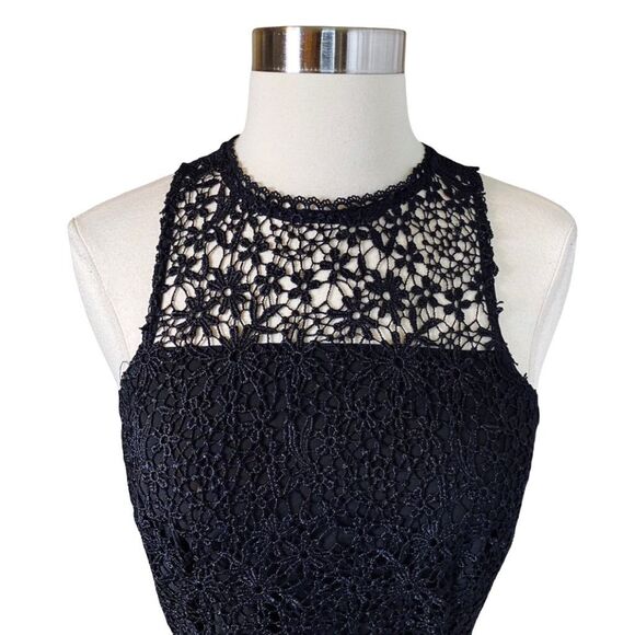 Cooper St. Black Floral Crochet Lace Midi Dress - Size 4 - Picture 3 of 8